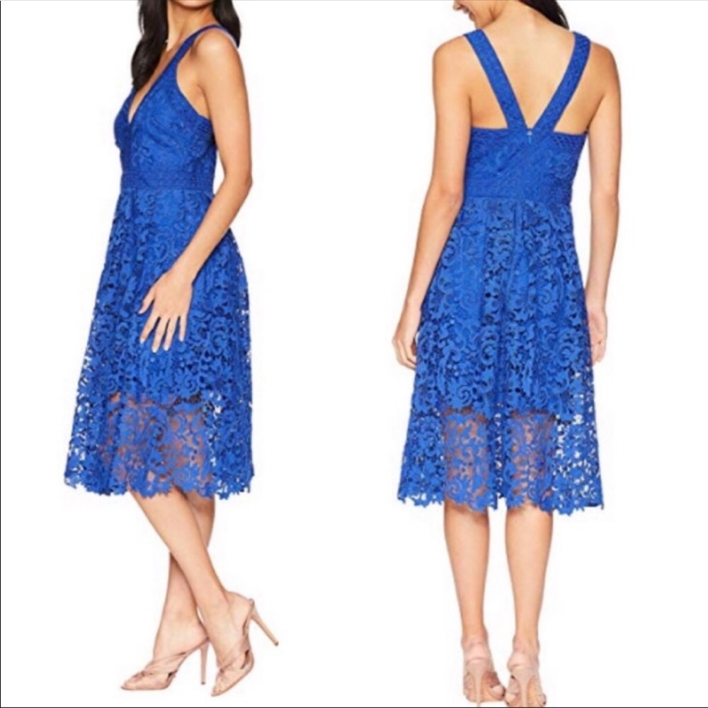 Adelyn Rae NWT Blue Lace midi Dress size medium sz M